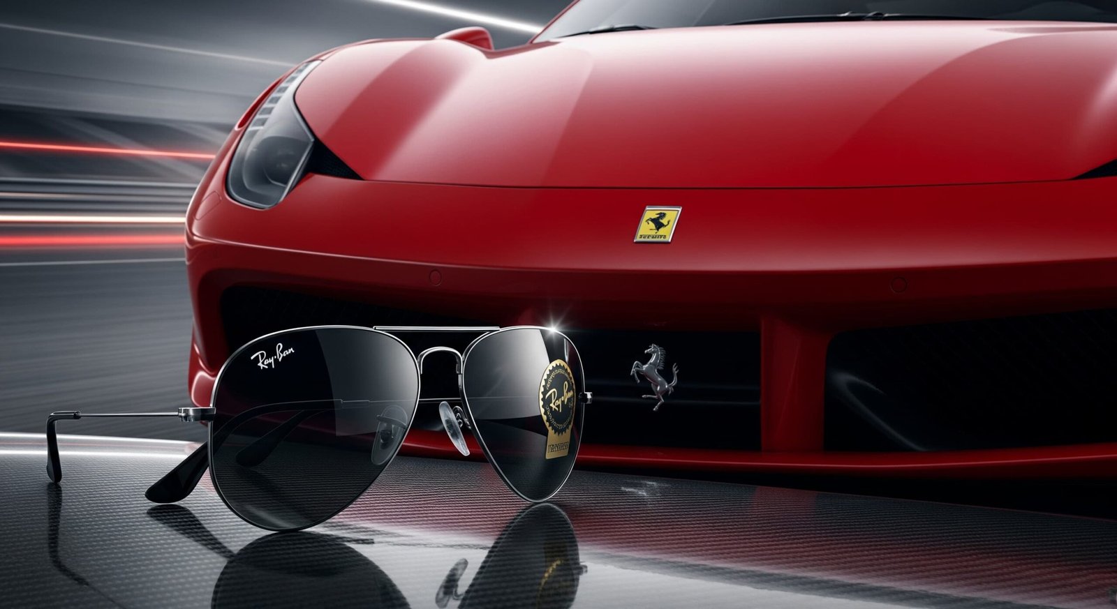 Chi tiết vật liệu carbon trên Ray-Ban Ferrari