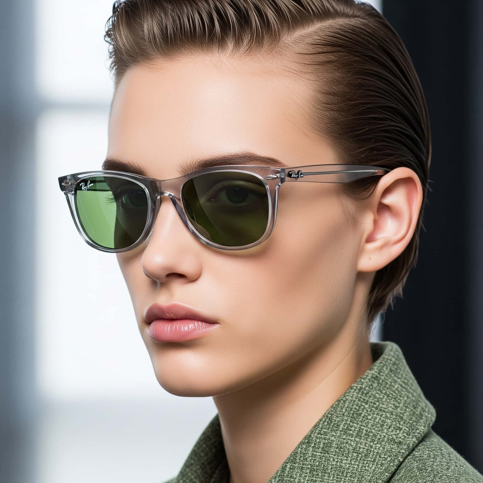 RayBan RB2140F màu xám trong suốt