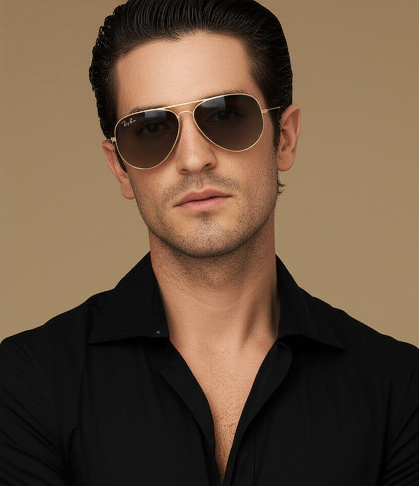 RayBan RB3026 197/71 gọng vàng tròng nâu