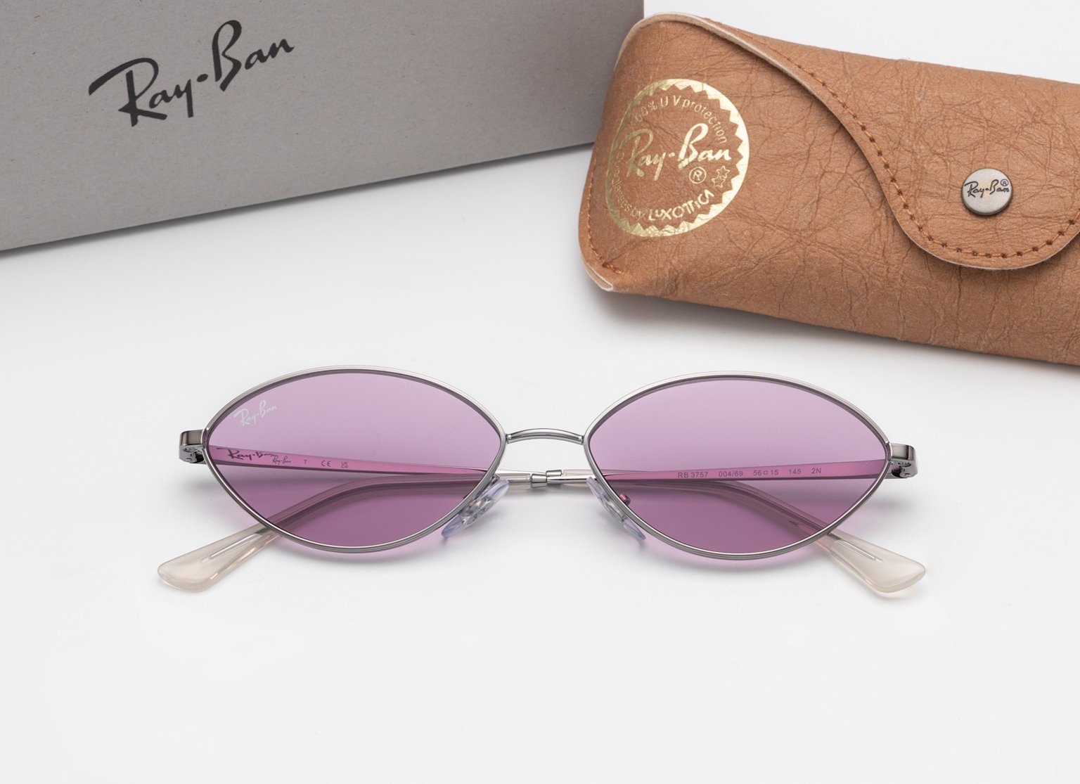 RayBan RB3757 gunmetal với tròng tím đậm