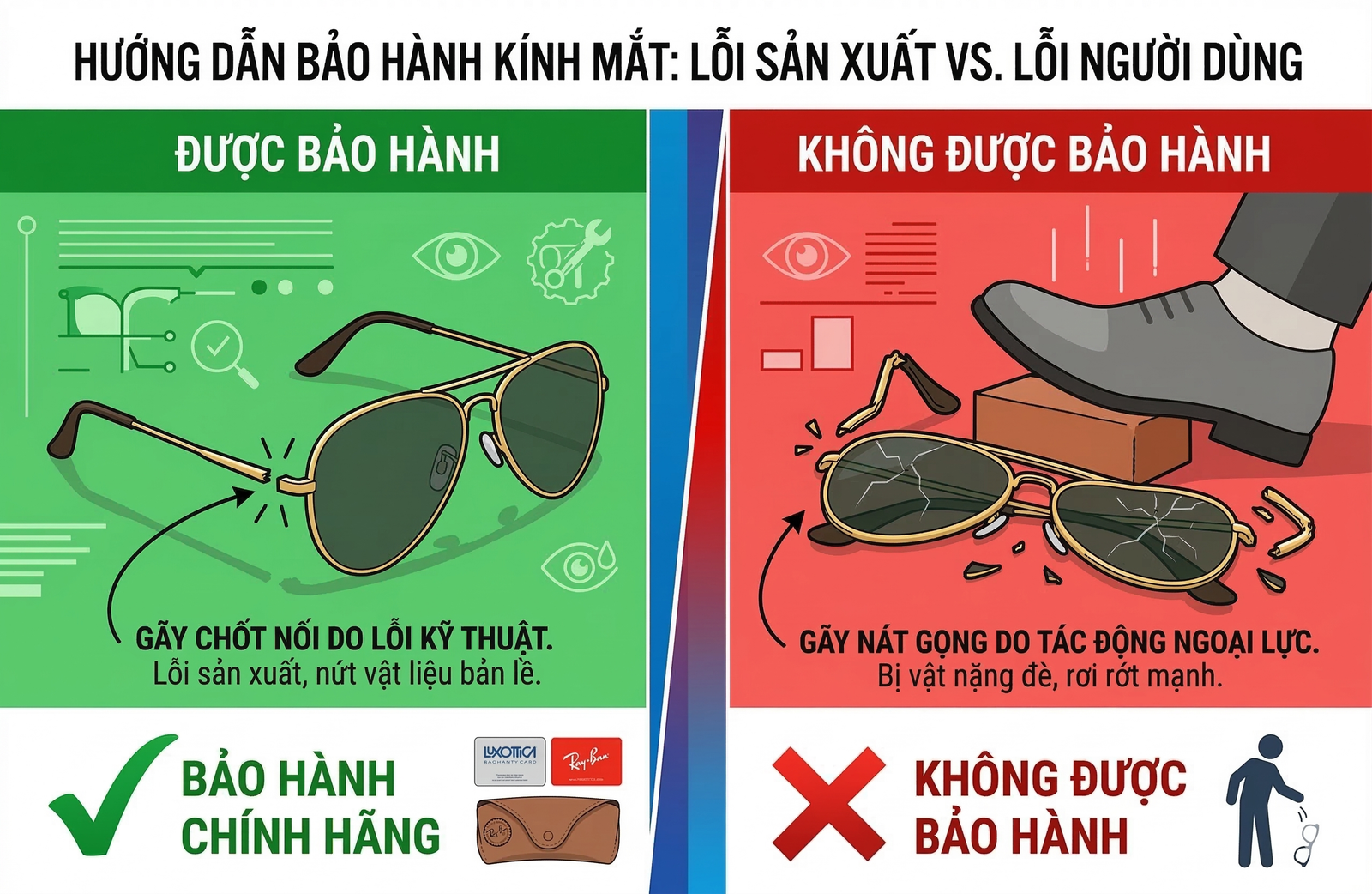 Lỗi sản xuất và hư hỏng do người dùng