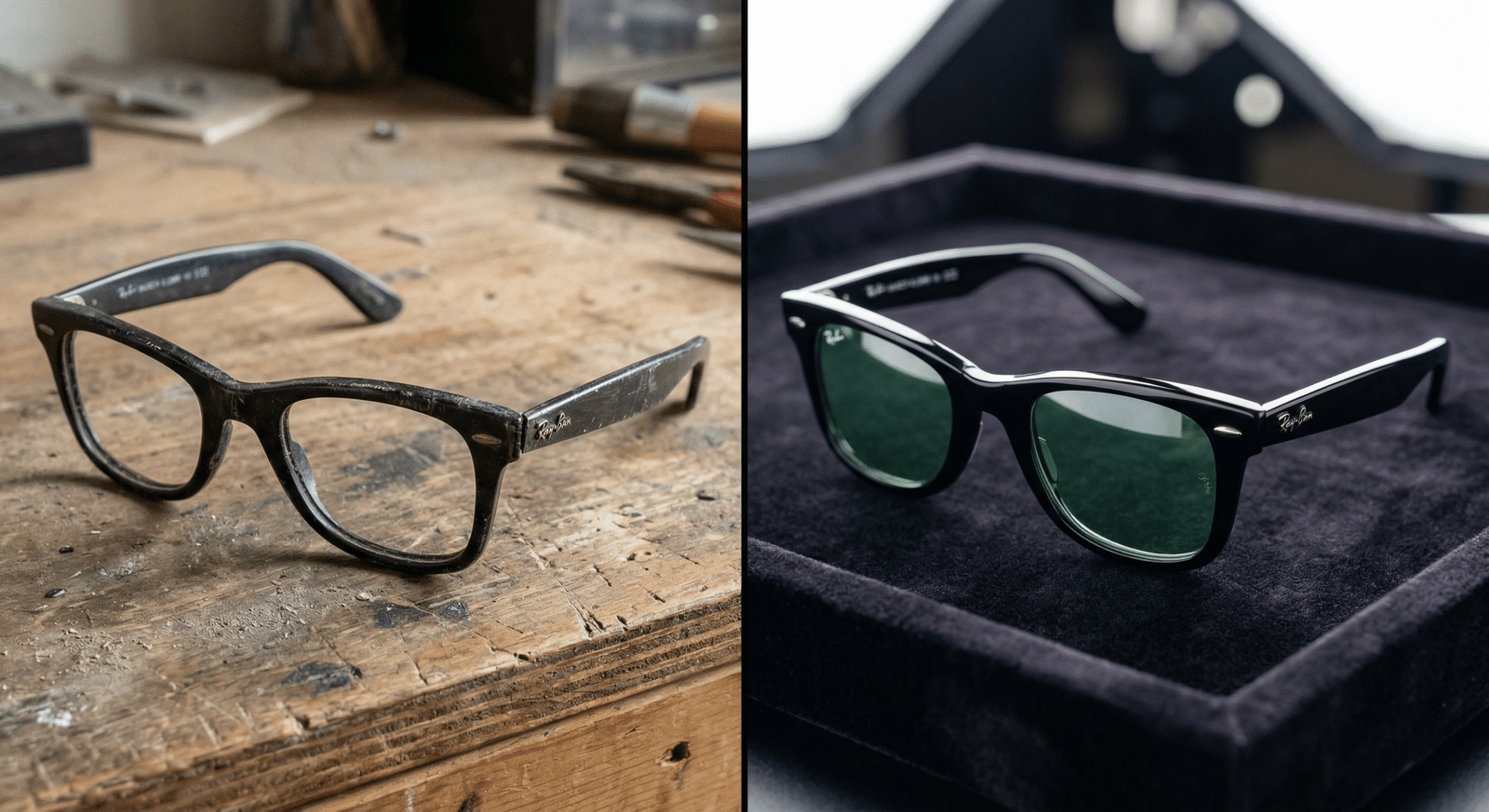 Gọng kính Ray-Ban cũ được tân trang đẹp như mới