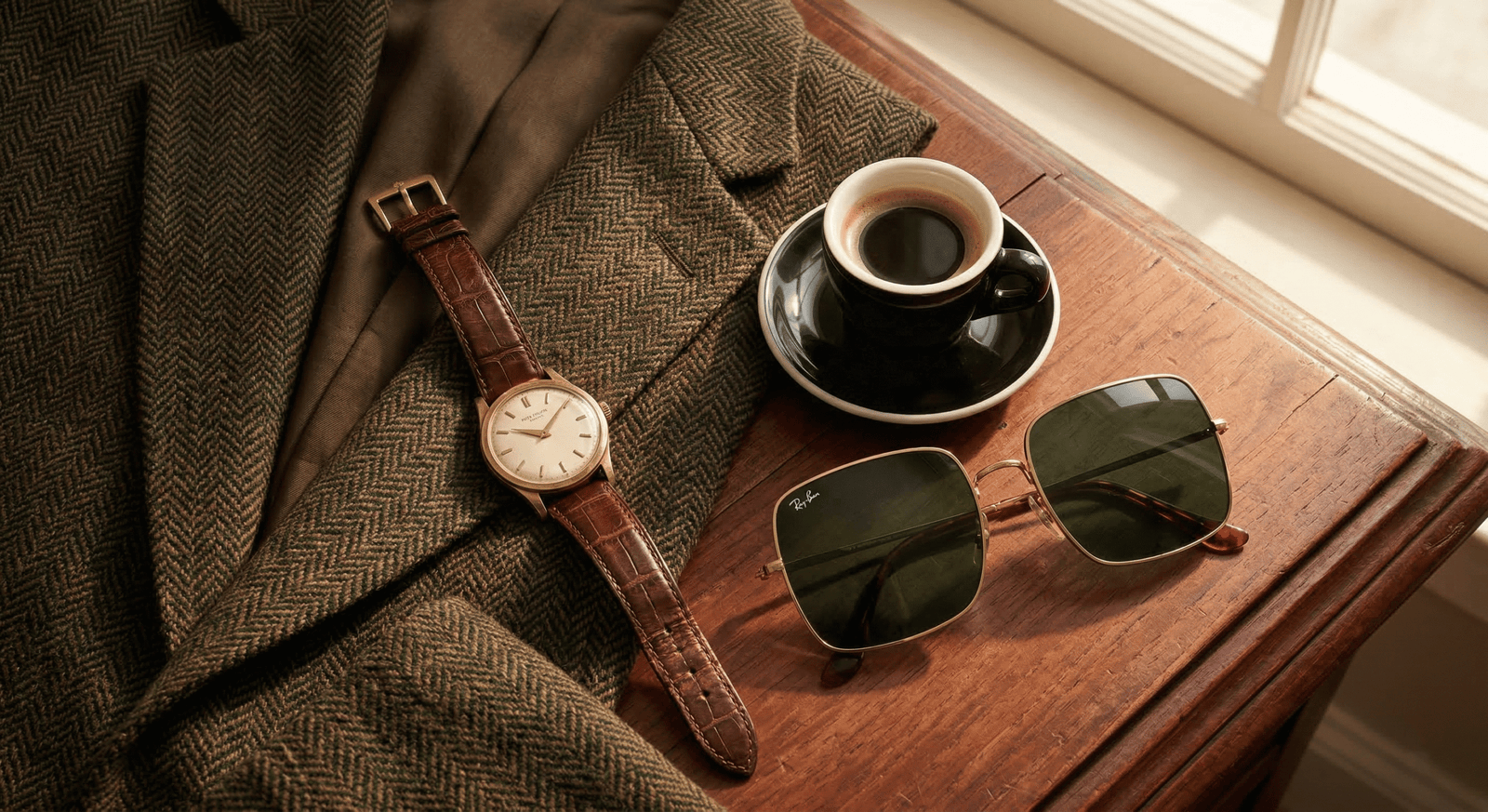 Phong cách Old Money thanh lịch với kính Ray-Ban gọng vuông