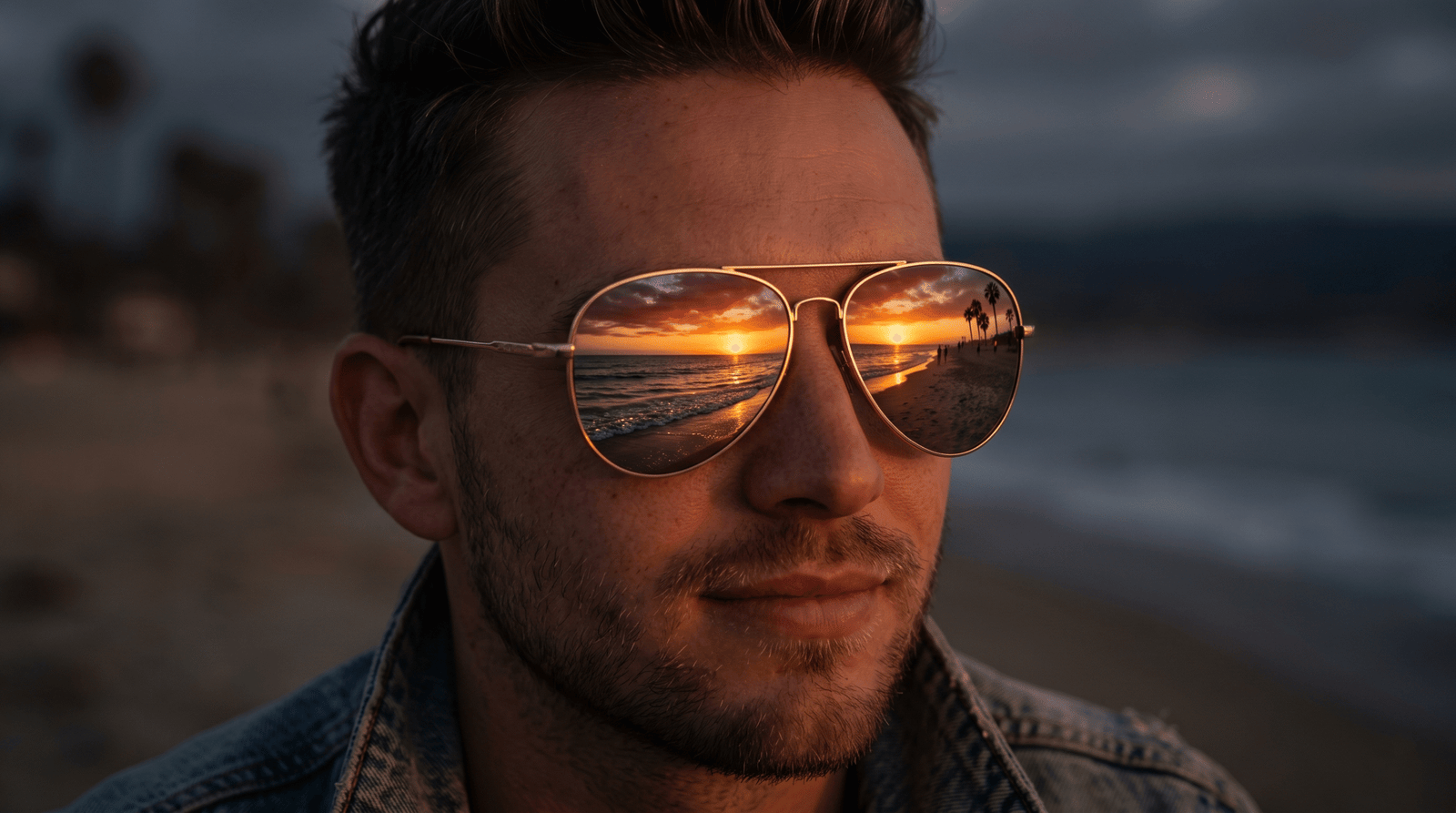 Kính mát Ray-Ban RB3025 001/4E Aviator gọng vàng tròng xanh Polarized