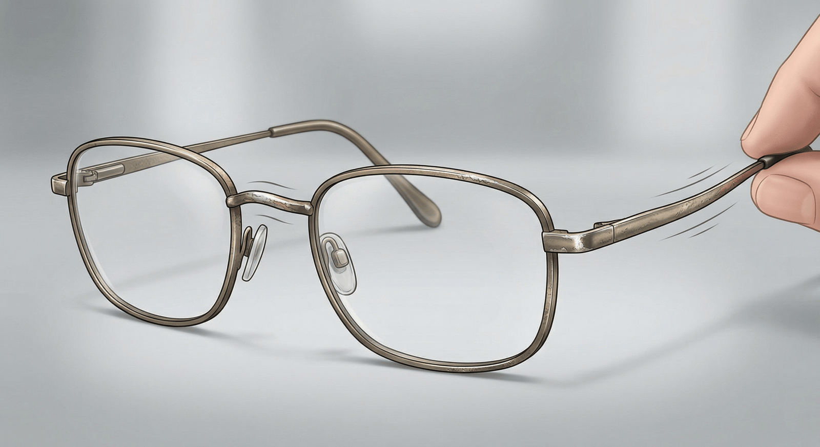 Gọng hợp kim bị oxy hóa bong tróc sau thời gian sử dụng