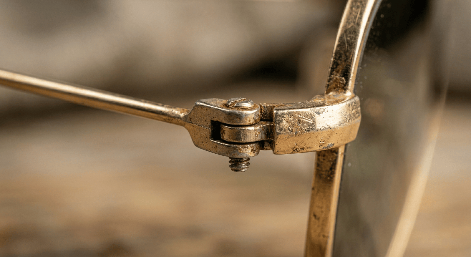 Kỹ thuật viên hàn laser bản lề kính Ray-Ban gọng kim loại