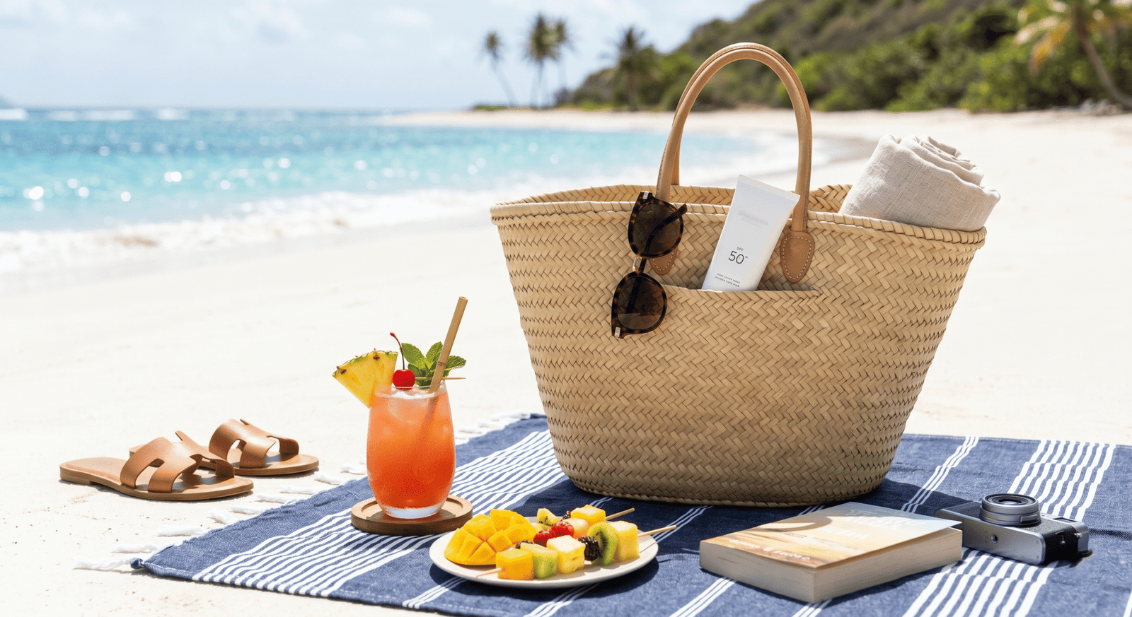 Cô gái sành điệu đeo kính Jimmy Choo JC5064D 500087 tại bãi biển