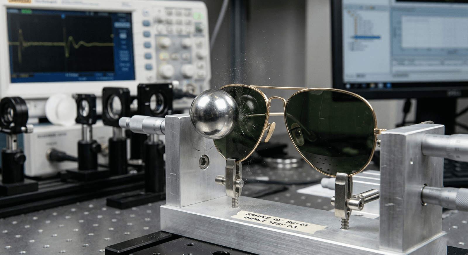 Drop Ball Test FDA cho tròng kính Ray-Ban