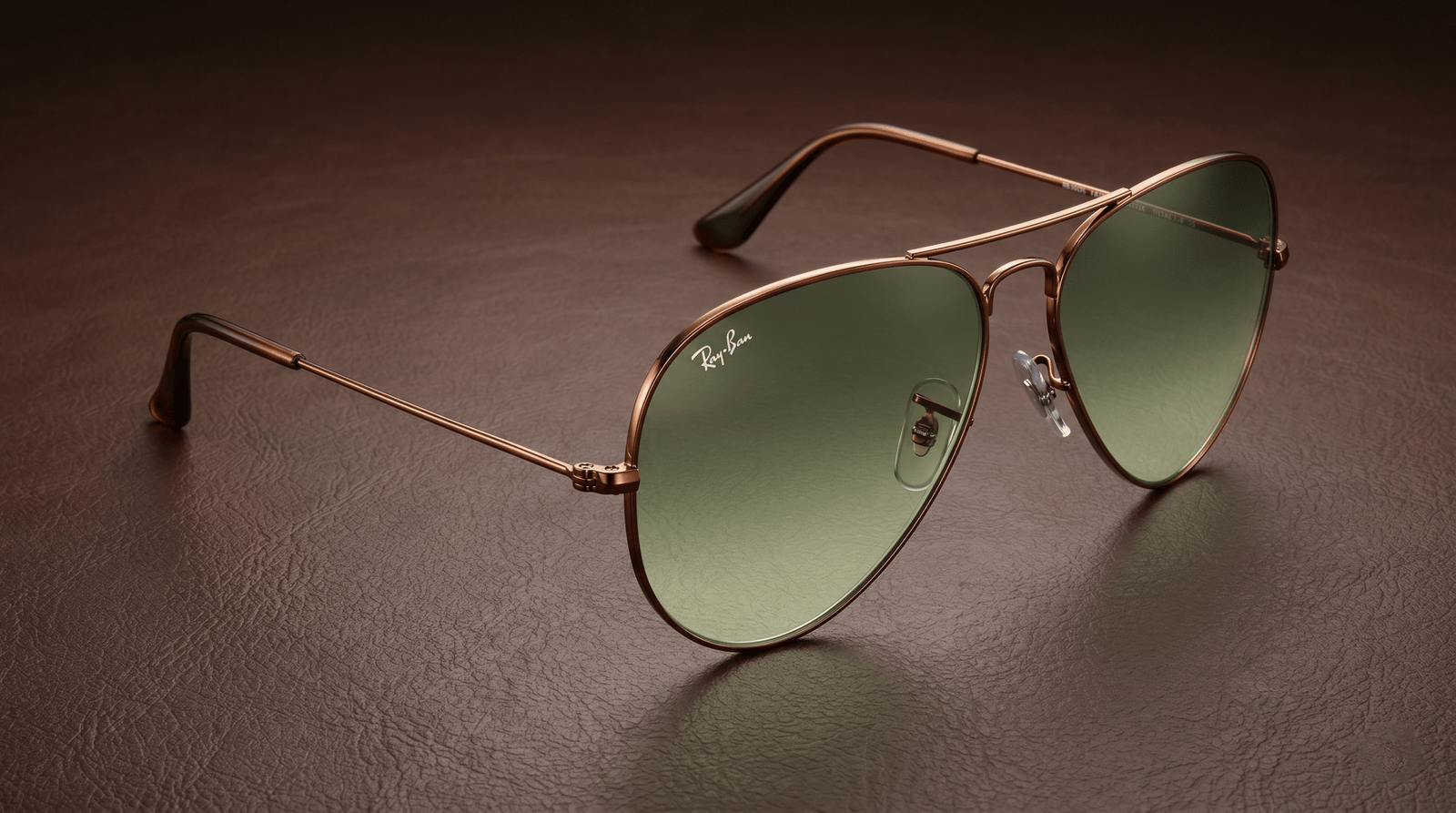Gọng đồng Bronze-Copper và tròng xanh rêu Gradient của Rayban RB3026 197/71