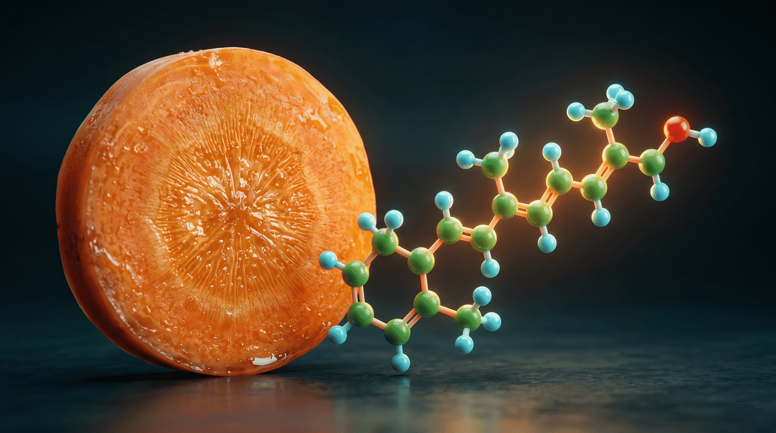 Beta-carotene trong cà rốt chuyển hóa thành Vitamin A – minh họa khoa học