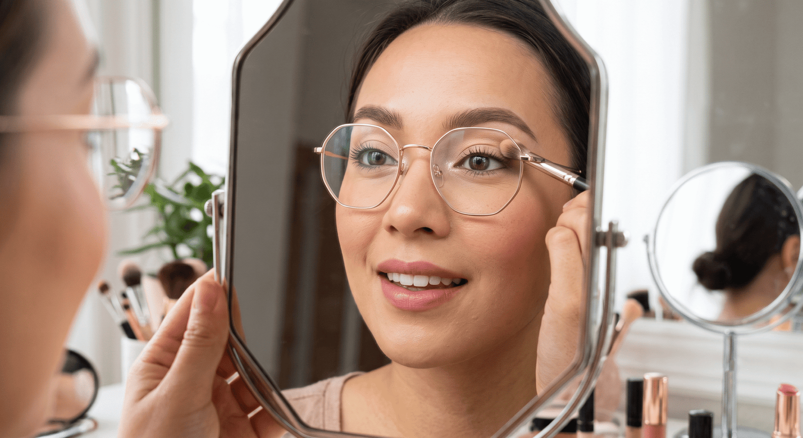 Mẹo trang điểm và chăm sóc mắt cho người đeo kính cận thị nặng