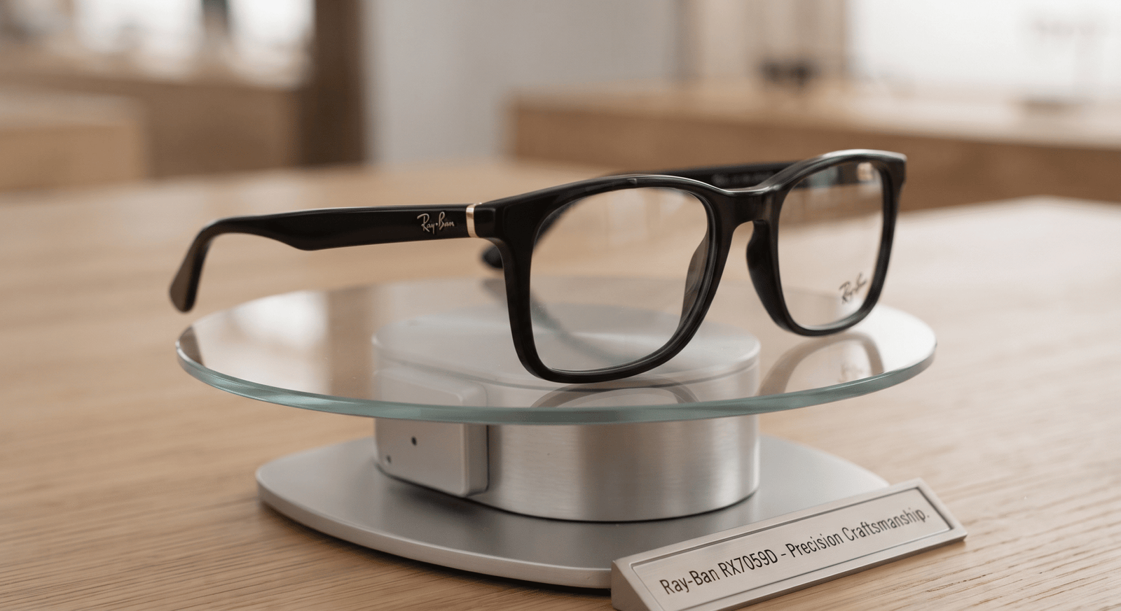 Chi tiết càng kính và chất liệu acetate của Ray-Ban RX7059D 2000