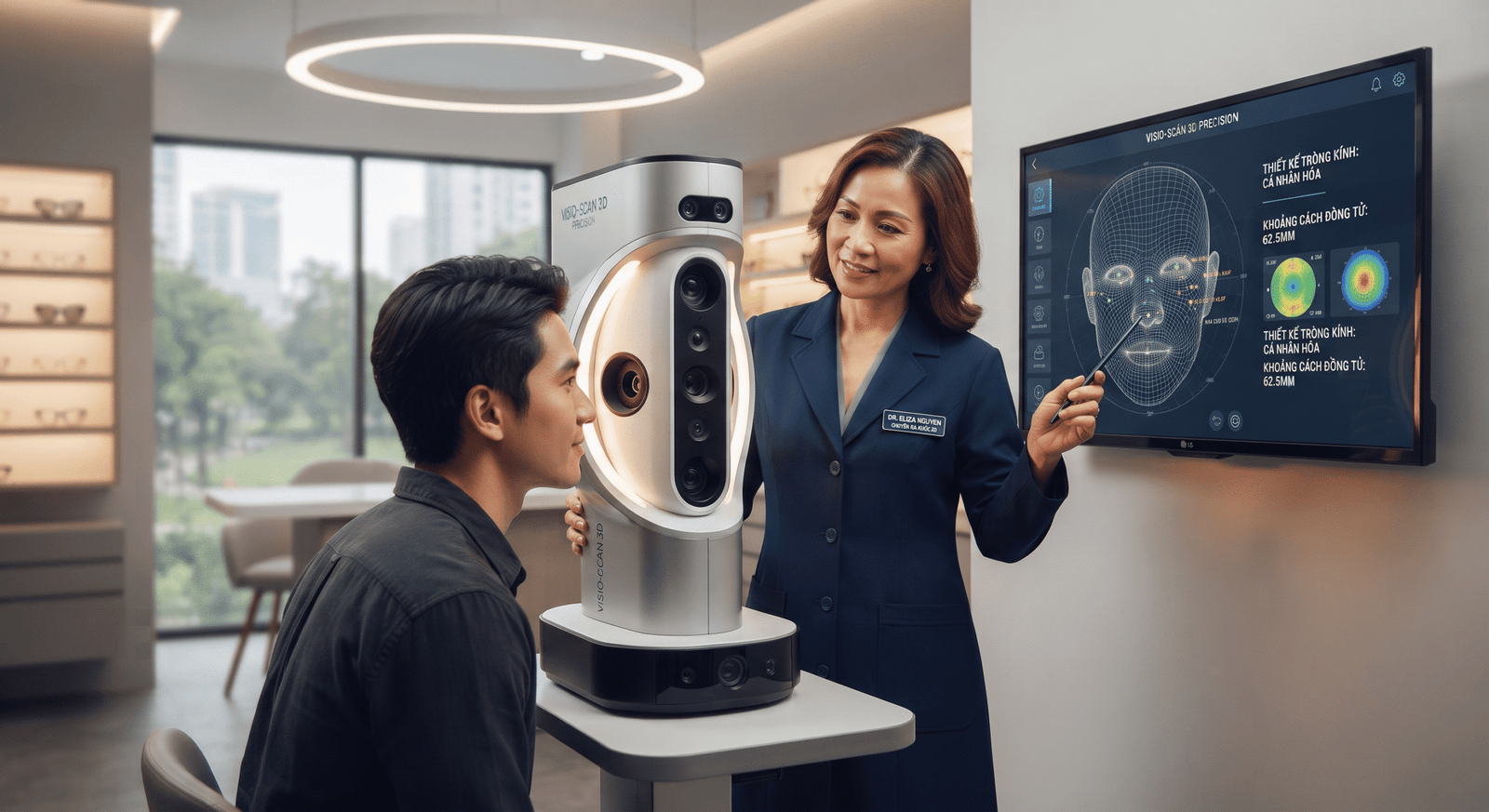 Đo mắt cá nhân hóa cho tròng kính Varilux tại Liên Sơn Optic