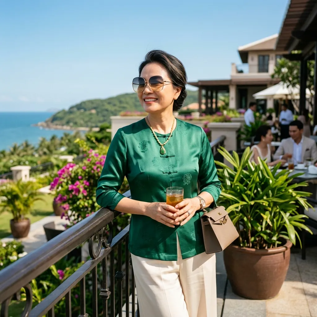 Quý bà thượng lưu sành điệu, vô cùng trẻ trung và tự tin với chiếc kính râm thời trang khi dạo phố