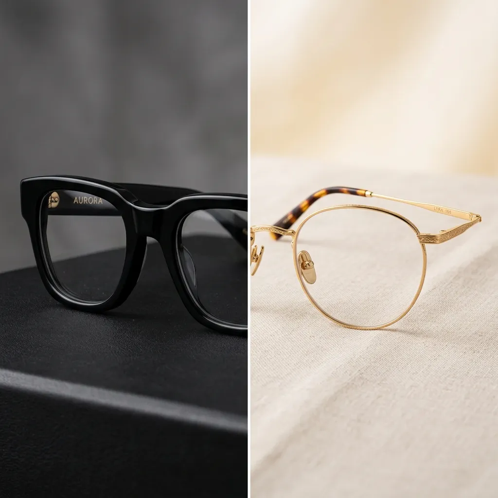 So sánh phom dáng gọng kính cận Dior nhựa Acetate viền dày (CDIOR) và viền kim loại thanh mảnh (Botanica)