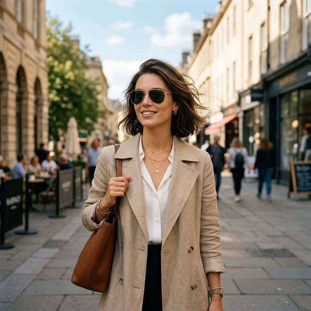 Cô gái có khuôn mặt nhỏ gọn đeo kính râm Ray-Ban Aviator size 55mm cực kỳ vừa vặn và thanh lịch
