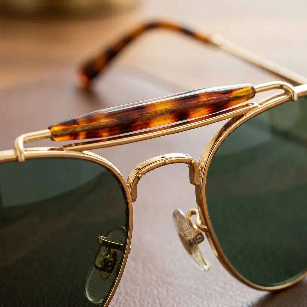 Cận cảnh chi tiết thanh cầu mồ hôi độc đáo (Sweat bar) trên dòng kính phi công Ray-Ban RB3029 Outdoorsman