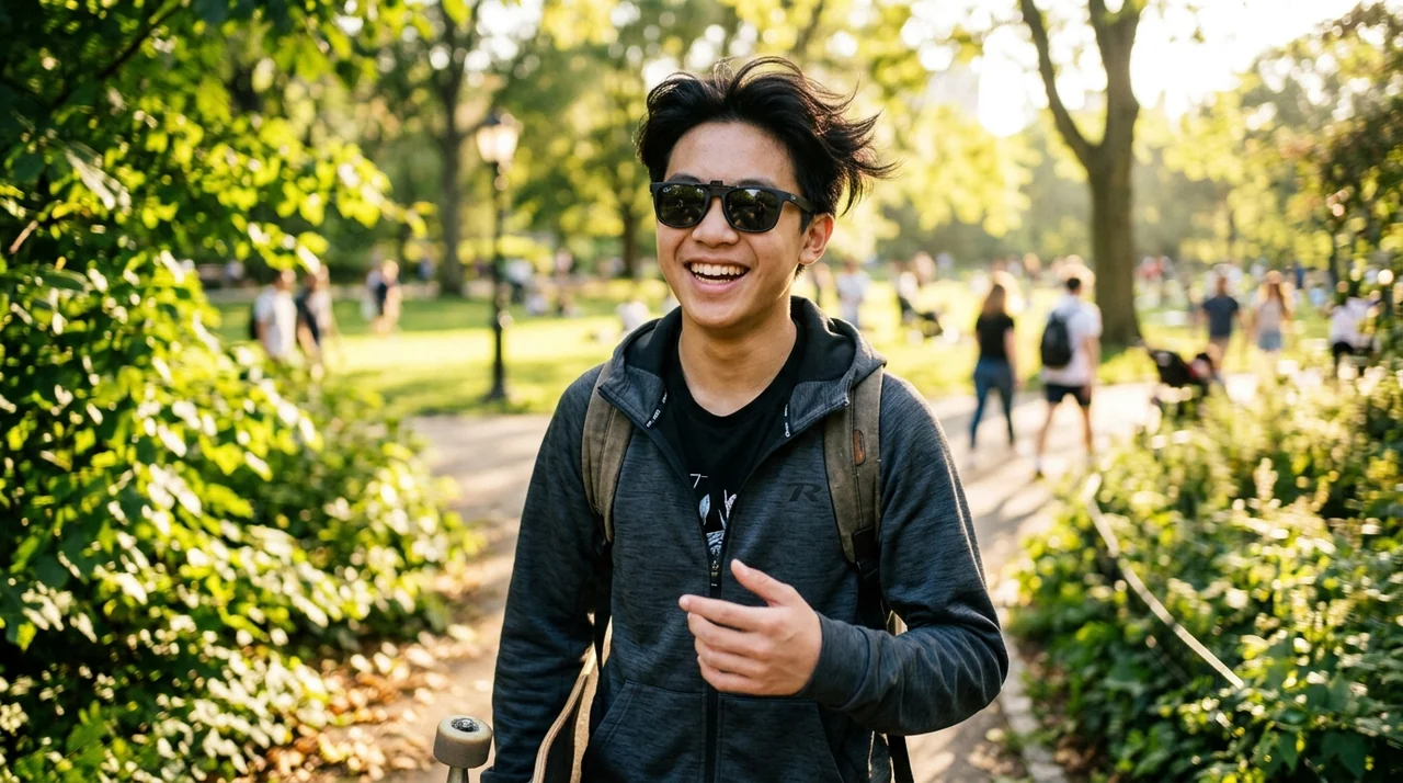 Thiếu niên nam đeo kính Rayban Pop-On hít tròng râm nam châm clip-on chơi thể thao ngoài trời